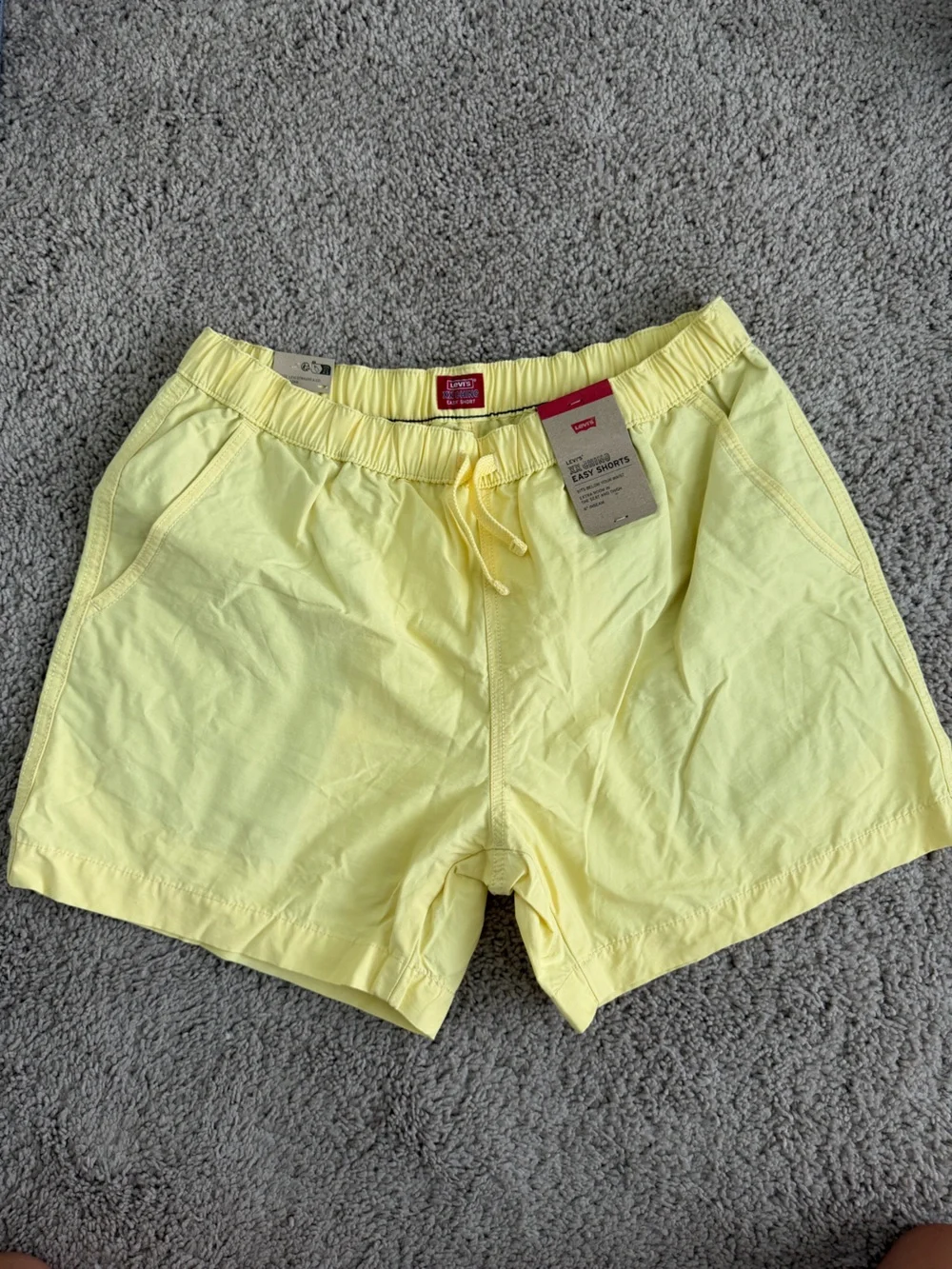 Levi's Men’s Pale Yellow Elastic Waist Athletic Shorts